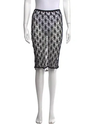 Pre-owned Anna Molinari Lace Midi Length Skirt In White