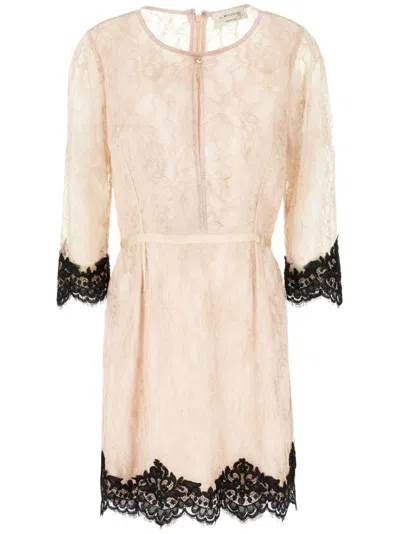 Anna Molinari Lace Mini Dress In Neutrals