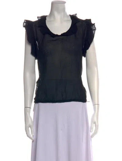 Pre-owned Anna Molinari Scoop Neck Sleeveless Top In Black
