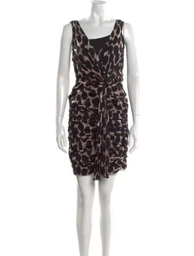 Pre-owned Anna Molinari Silk Knee-length Dress In Black