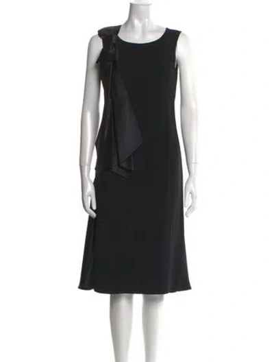 Pre-owned Anna Molinari Silk Midi Length Dress In Black