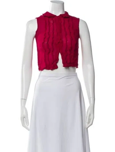 Pre-owned Anna Molinari Sleeveless Crop Top In Pink