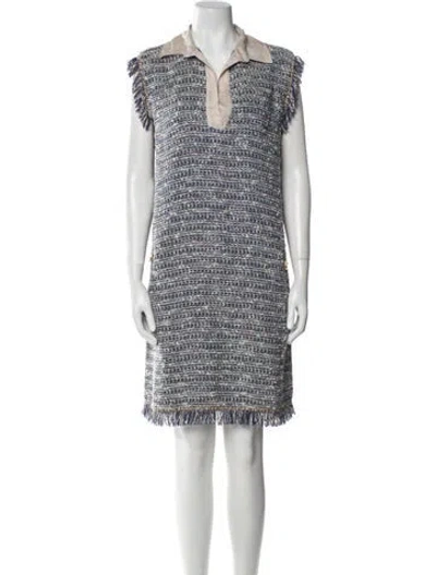 Pre-owned Anna Molinari Tweed Knee-length Dress In Multi