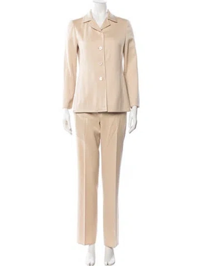 Pre-owned Anna Molinari Virgin Wool Pantsuit In Neutral