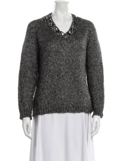Pre-owned Anna Molinari V-neck Sweater In Gray