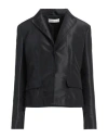 Anna Molinari Woman Blazer Black Size 8 Polyester, Silk, Cotton In Black