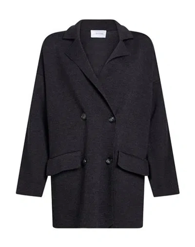 Anna Molinari Woman Blazer Charcoal Size 6 Merino Wool In Gray