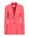 Anna Molinari Woman Blazer Coral Size 2 Viscose, Elastane In Red