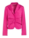 Anna Molinari Woman Blazer Fuchsia Size 10 Acetate, Viscose, Elastane In Pink