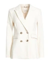 Anna Molinari Woman Blazer Ivory Size 10 Cotton, Polyamide, Elastane In White