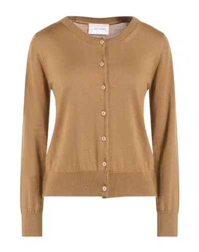 Anna Molinari Woman Cardigan Camel Size 12 Merino Wool In Gold