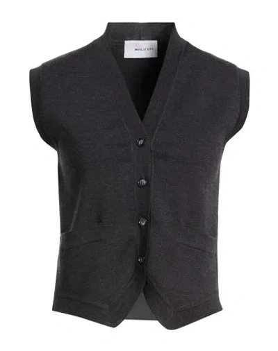 Anna Molinari Woman Cardigan Charcoal Size 10 Wool In Gray