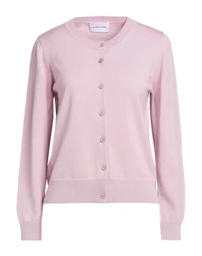 Anna Molinari Woman Cardigan Lilac Size 6 Merino Wool In Pink