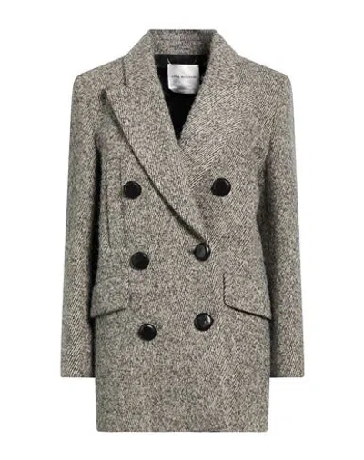 Anna Molinari Woman Coat Black Size 4 Acrylic, Polyester, Wool, Alpaca Wool In Gray