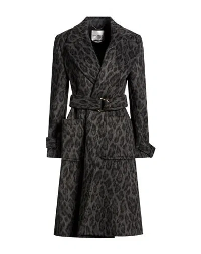 Anna Molinari Woman Coat Grey Size 4 Acrylic, Polyester, Wool In Gray
