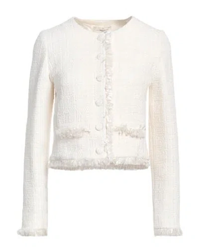 Anna Molinari Woman Jacket Cream Size 4 Polyamide, Cotton, Acrylic, Polyester In White
