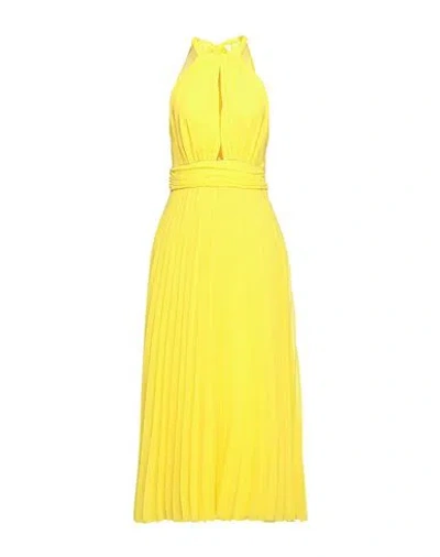 Anna Molinari Woman Maxi Dress Yellow Size 2 Polyester, Brass, Polyamide