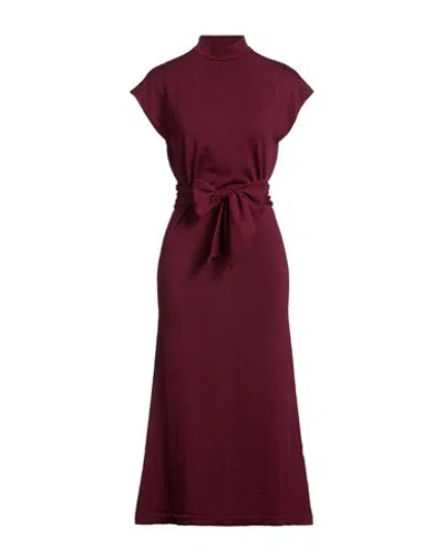 Anna Molinari Woman Midi Dress Burgundy Size 8 Merino Wool In Red
