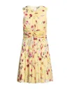 Anna Molinari Woman Midi Dress Pastel Yellow Size 4 Viscose, Brass, Polyamide