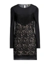 ANNA MOLINARI ANNA MOLINARI WOMAN MINI DRESS BLACK SIZE 4 MODACRYLIC, POLYESTER, VISCOSE, COTTON