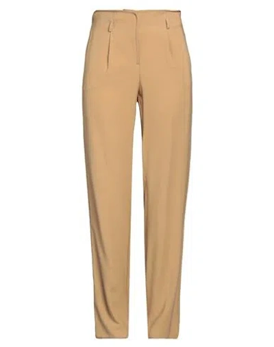 Anna Molinari Woman Pants Camel Size 10 Viscose, Polyester In Sand