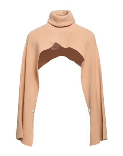 Anna Molinari Woman Shrug Sand Size Onesize Wool, Cashmere In Orange