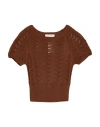 Anna Molinari Woman Sweater Brown Size 4 Viscose, Polyamide In Brown