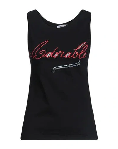 Anna Molinari Woman Tank Top Black Size 10 Cotton