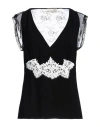 Anna Molinari Woman Top Black Size 8 Acetate, Viscose, Polyester, Polyamide