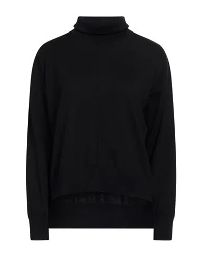 Anna Molinari Woman Turtleneck Black Size 10 Merino Wool