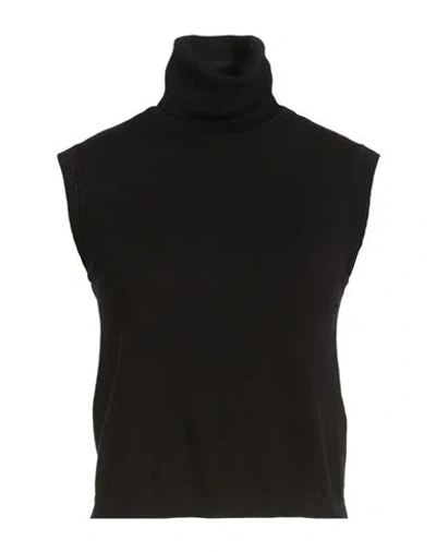 Anna Molinari Woman Turtleneck Black Size 12 Merino Wool