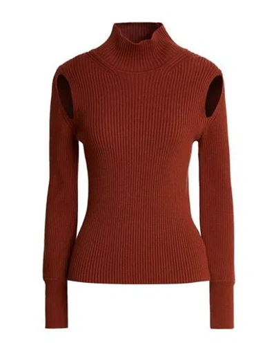 Anna Molinari Woman Turtleneck Brown Size 6 Viscose, Polyamide, Wool