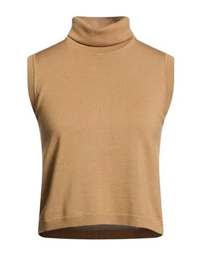 Anna Molinari Woman Turtleneck Brown Size 8 Merino Wool