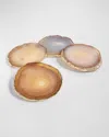 Anna New York Agate & Gold Coasters, Set Of 4 In Multi