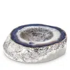 Anna New York Sterling Silver-plated Agate Bowl In Tan  Silver