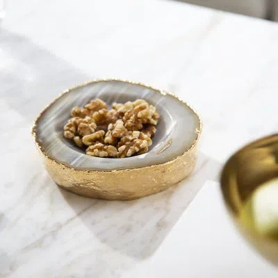 Anna New York Cascita Crystal Decorative Bowl In Gold/crystal In Gold,crystal