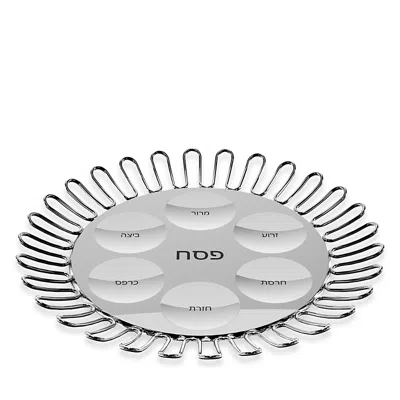 Anna New York Coluna Dual Seder Plate In Silver