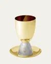 Anna New York Coluna Kiddush Cup In Marble And Gold