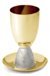 Anna New York Coluna Kiddush Cup In White And Gold