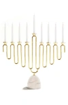 Anna New York Coluna Menorah In White And Gold