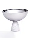 Anna New York Coluna Marble Nut Bowl In Carrara Slvr