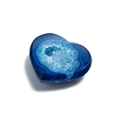 Anna New York Cuore Agate Handmade Abstract Crystal In Azure