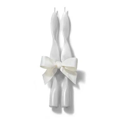 Anna New York Denise Unscented Taper Candle In White