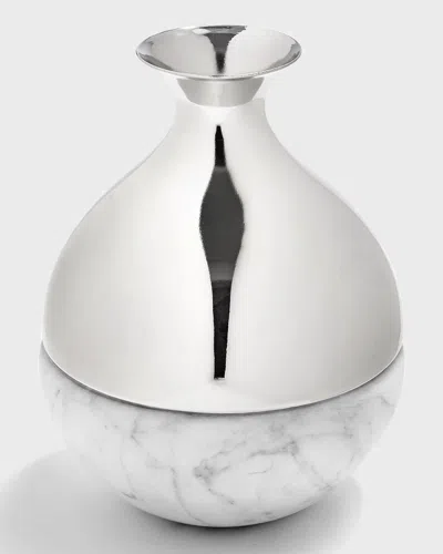 Anna New York Dual Bud Vase In Carrara Slvr