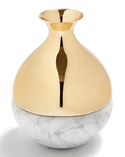 Anna New York Dual Bud Vase In Gold