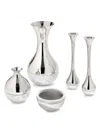 Anna New York Dual Marble & Silver Tone Candle Holders In Gray