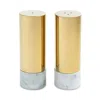 Anna New York Dual Marble Salt & Pepper Shakers In Gold