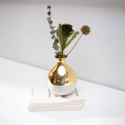 Anna New York Dual Table Vase In Gold