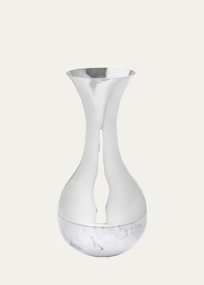 Anna New York Dual Vase In Carrara Slvr