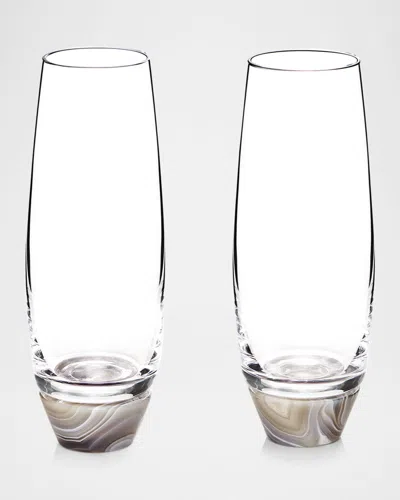Anna New York Elevo 6 Oz. Champagne Glasses, Set Of 2 In Purple